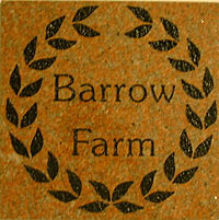 red granite sign