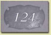 house number sign in slate